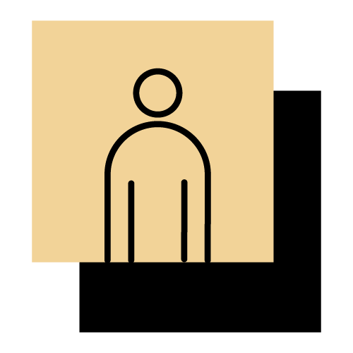 Person icon representing member engagement and communication support
