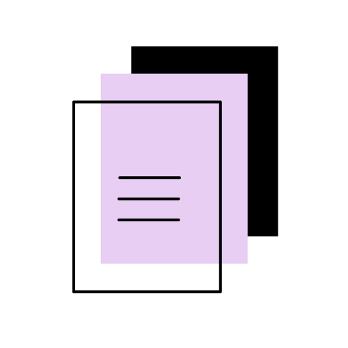 Three overlapping rectangles with text lines, representing message, story, and visuals working together.