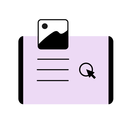 Icon representing a digital publication with visual and clickable elements