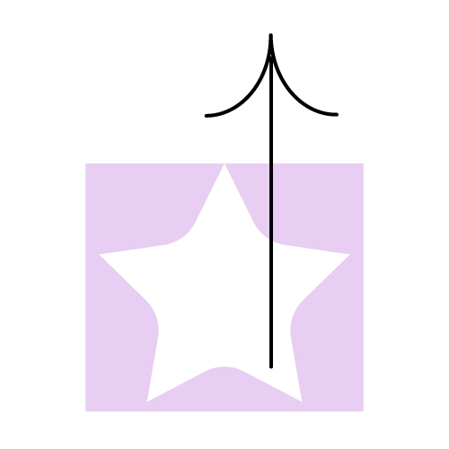 Icon showing a rising arrow above a star symbolising credibility and long-term experience in communication services.