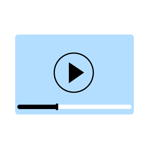 Icon of a video player with play button and progress bar