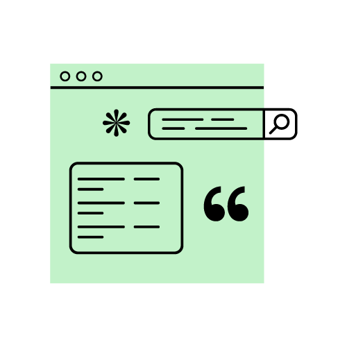 Icon representing structured website design with browser and content elements