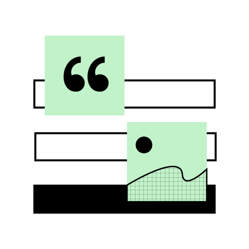 Icon showing structured text and visual elements layered together, symbolising the alignment of message and design.